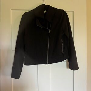 Max Studio Black Bomber Jacket Fitted Minimalist Design